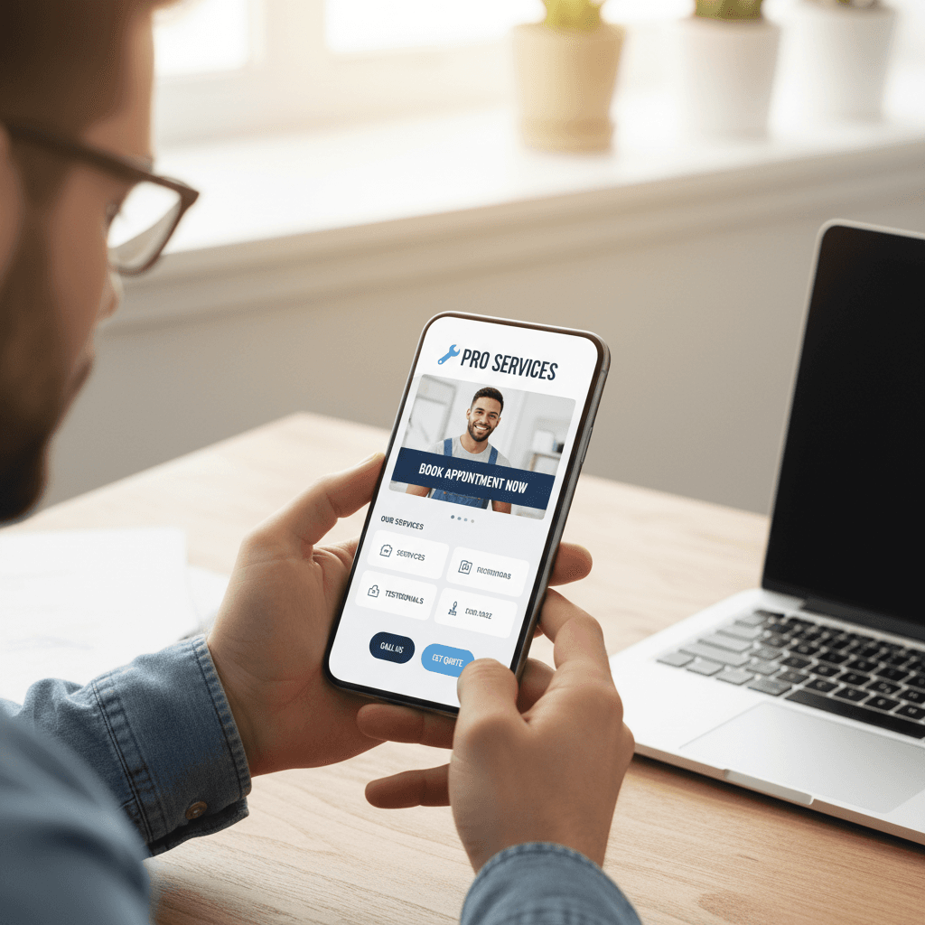 Mobile-friendly website preview on smartphone